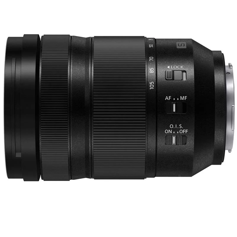 Panasonic LUMIX S 24-105mm F4 lens, full frame L-shaped bracket, optical image stabilizer, and sturdy dust/splash/frost resistan