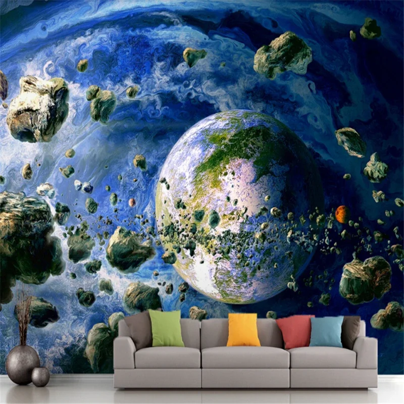 custom Universe Planet Earth wallpaper for living room TV backdrop photo art 3D Mars art wall paper home decor Home Decoration