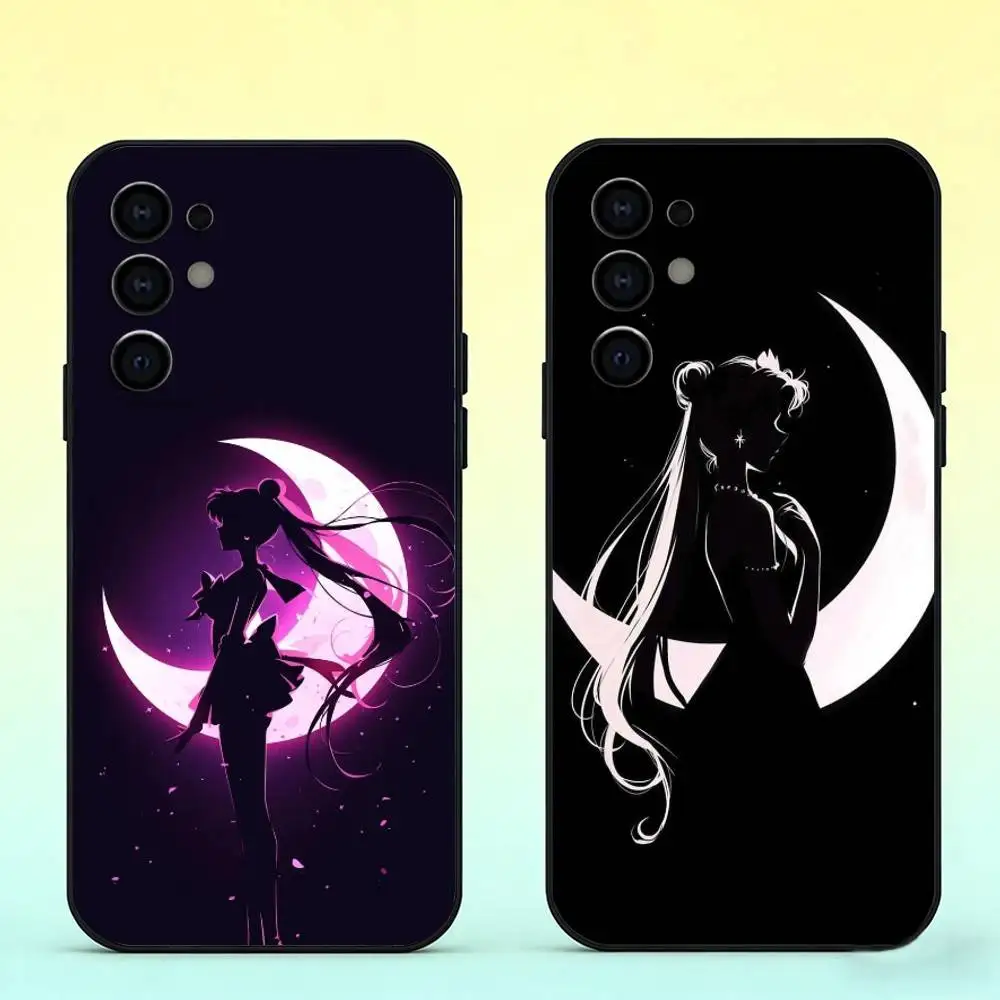 S-Sailor M-Moons Phone Case For Samsung S25,S24,S21,S22,S23,S30,Ultra,S20,Plus,Fe,Lite,Note,10,Black Cover