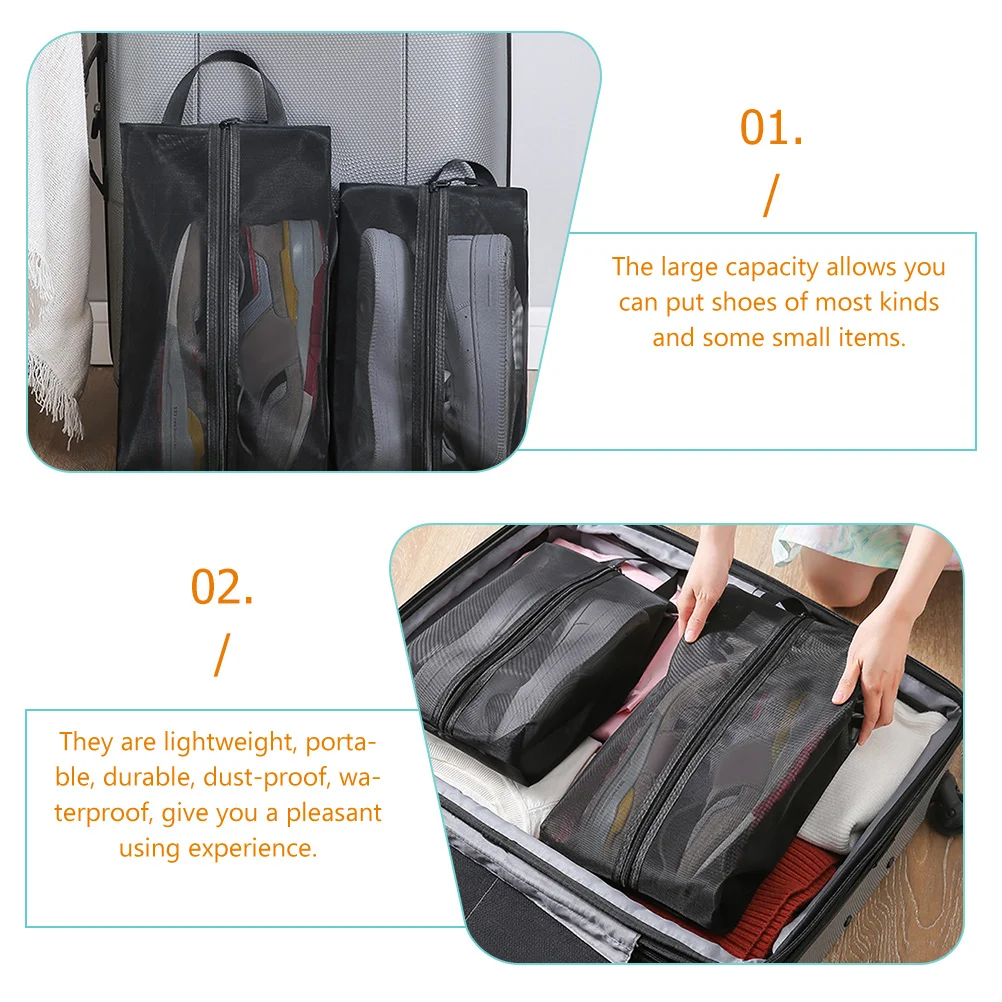 

2Pcs Shoe Bags for Travel Lightweight Portable Mesh Storage ganizer Pouch Men Packing Accessories Waterproof