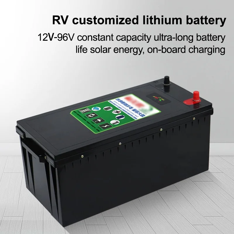 24V RV lifepo4 Lithium Battery Large Capacity 100AH 150AH 200AH 300AH 500AH Solar Charging Rechargeable Battery