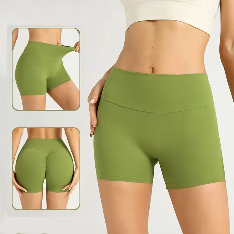 

Шорты для йоги с высокой талией, шорты для тренировок, женские сексуальные леггинсы для спортзала с контролем живота, дышащие шорты для бега для фитнеса