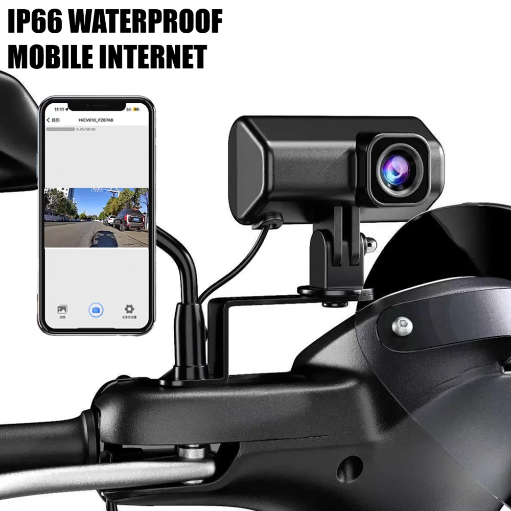 1080pフルhdバイク用ドライブレコーダー内蔵wifi-ip66防水耐衝撃プロ仕様ライディングセーフティレコーダー