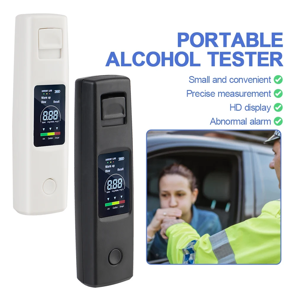 Alcohol Detector Breathalyzer Non-Contact Alcotester Portable Alcohol Tester Breath Tester Digital LCD Display Type-C Charging