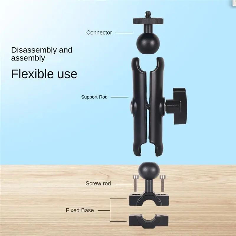 doyou Motorcycle Bike Camera Holder Handlebar Rearview Mirror Mount Bracket 1/4 Metal Stand for Go-Pro Insta 360 Action Camera