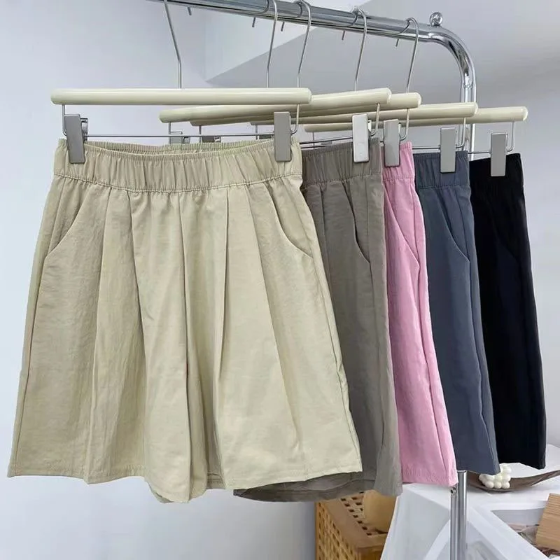 2025 Stylish Cool Breathable Shorts Lightweight Loose High Waist Casual Quarter Pants Wide Leg Pants For Women