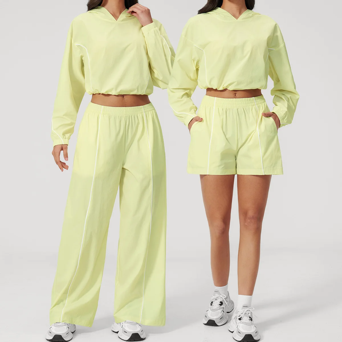 Women 2PCS Set Loose Jacket Elastic Waist Pants Suits Tracksuit Sun Protection Suit Sportswear Anti UV Skin Sunscreen Clothing