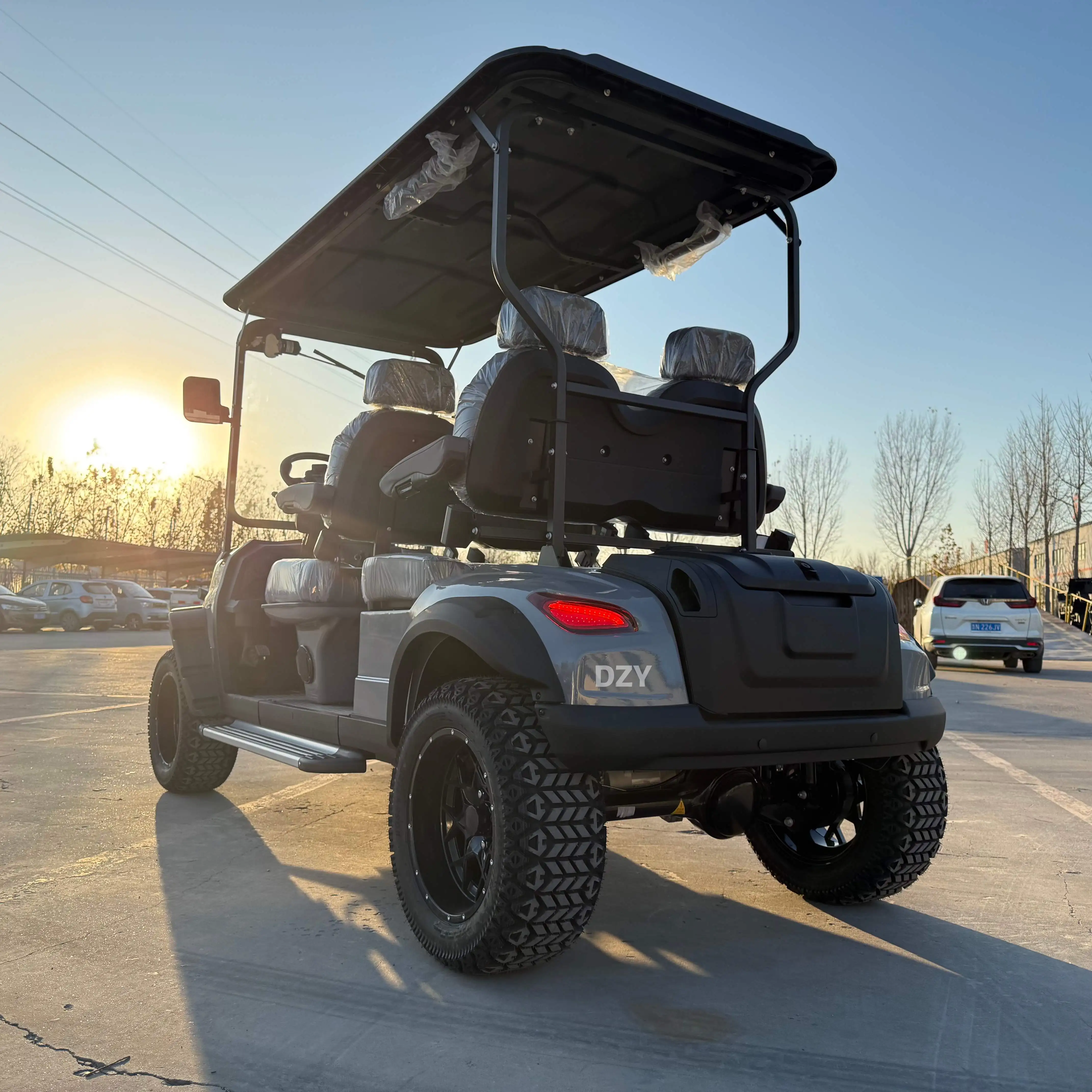 عربة جولف ذات تعليق مستقل 4 ركاب كهربائية لمشاهدة معالم المدينة متعددة الأغراض عربة أطفال قانونية على الطريق #4