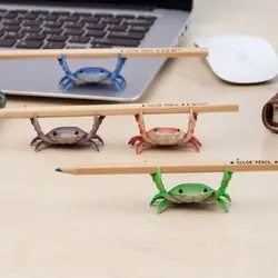 Japanese Creative Cute Crab Pen Holder Weightlifting Crabs Penholder Bracket Storage Rack Gift Stationery