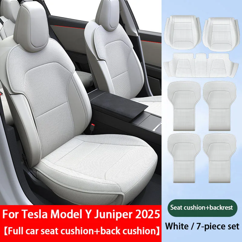 

Covers For Tesla Model Y Juniper 2025 2026 Semi-enclosed Seat Front Rear Car Seat Cushion Protector Pad Set All Seasons Cooling