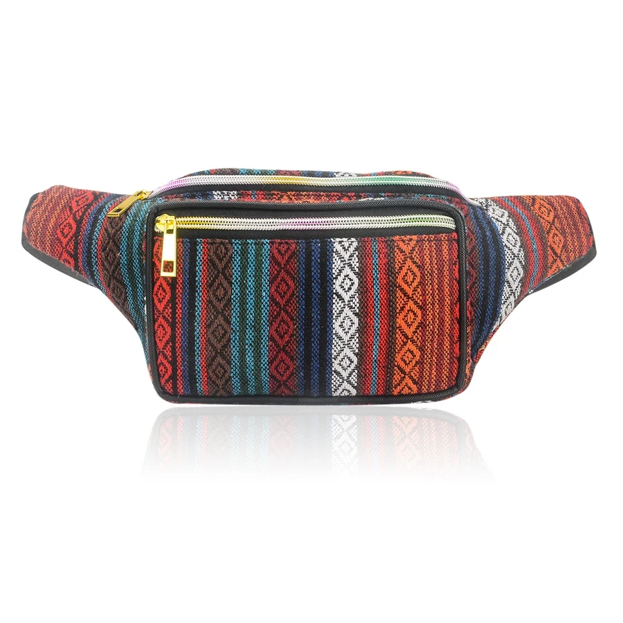 ผู้หญิงชาติพันธุ์ Fanny Pack Retro Vintage Bum กระเป๋าเดินทางเดินป่าเข็มขัดเอวกระเป๋า Fanny Pack สําหรับผู้หญิงสี A