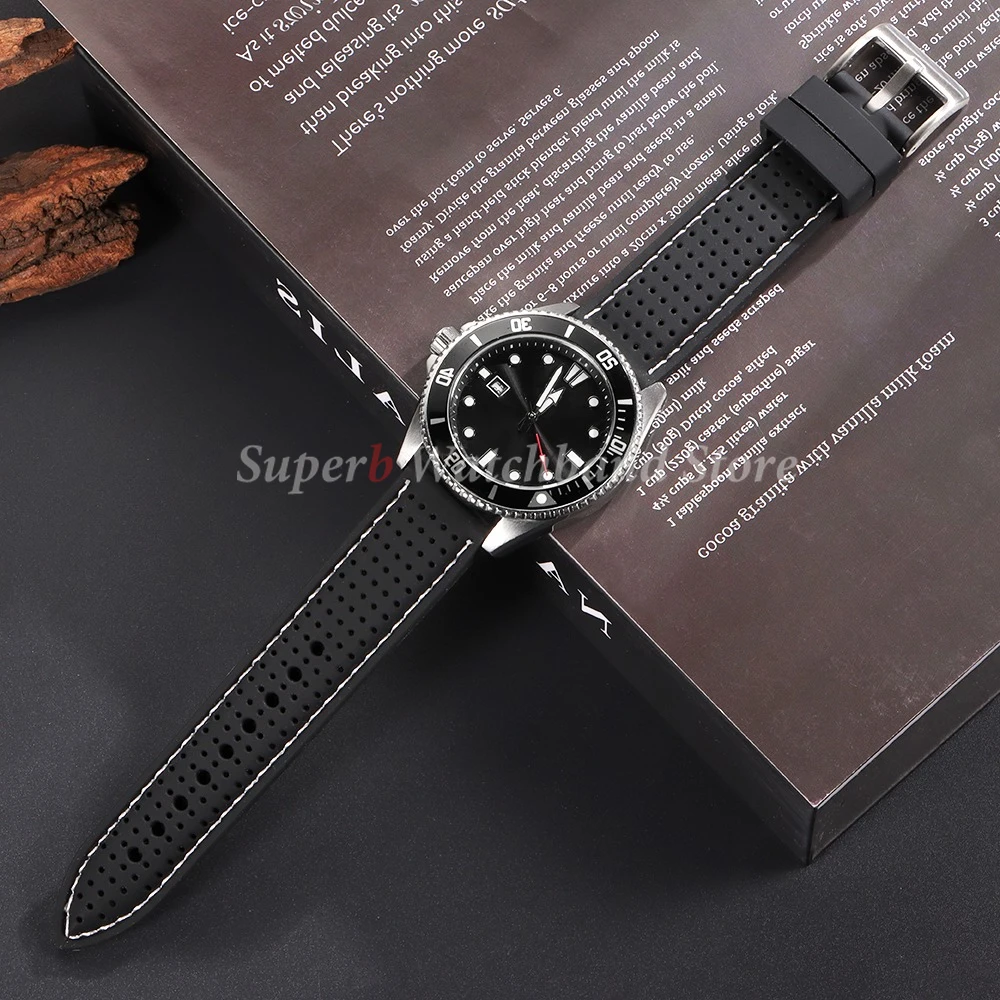 Correa de reloj de silicona suave, correa de goma impermeable de 20mm, 22mm y 24mm para Seiko, repuesto de correa de reloj transpirable para reloj Universal