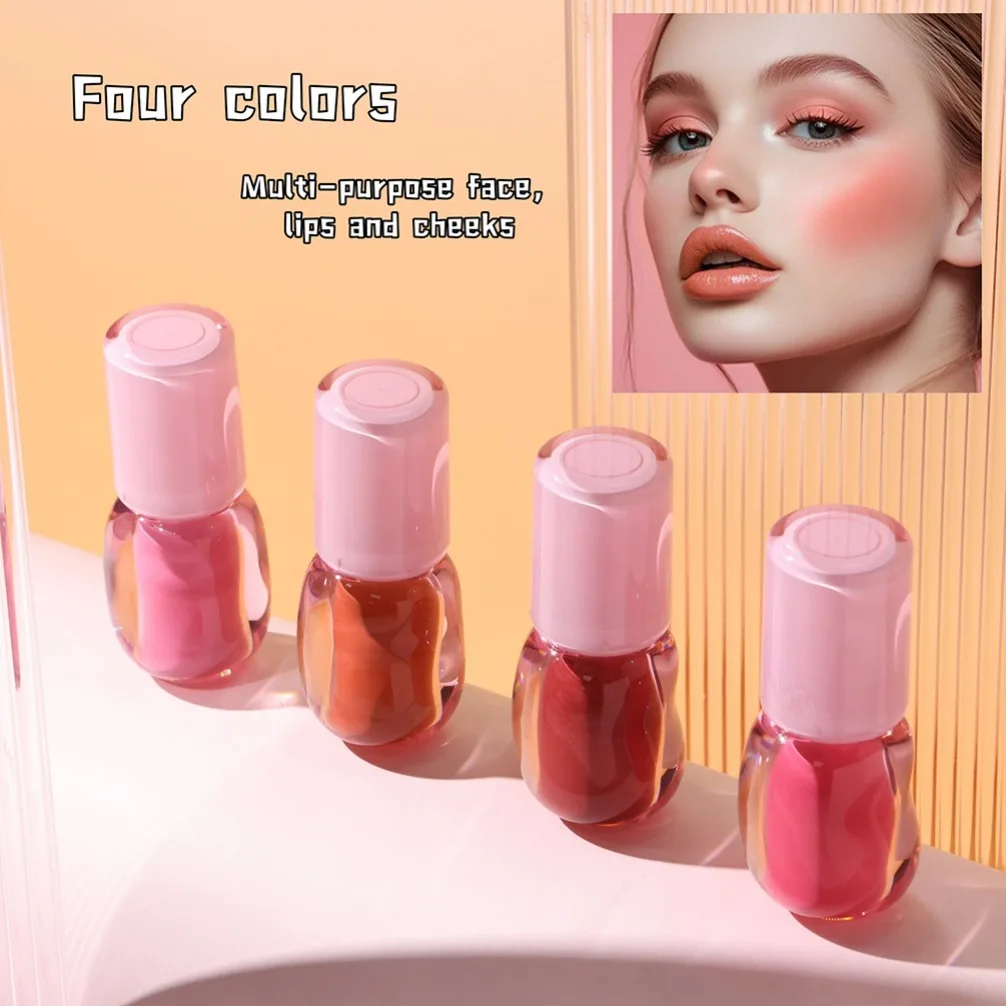 Private Label Vegan 3 in 1 Lip Cheek Eye Tint Water Based Blush Liquid Long Lasting Custom Logo Liquid Blusher Makeup Cosmetic
