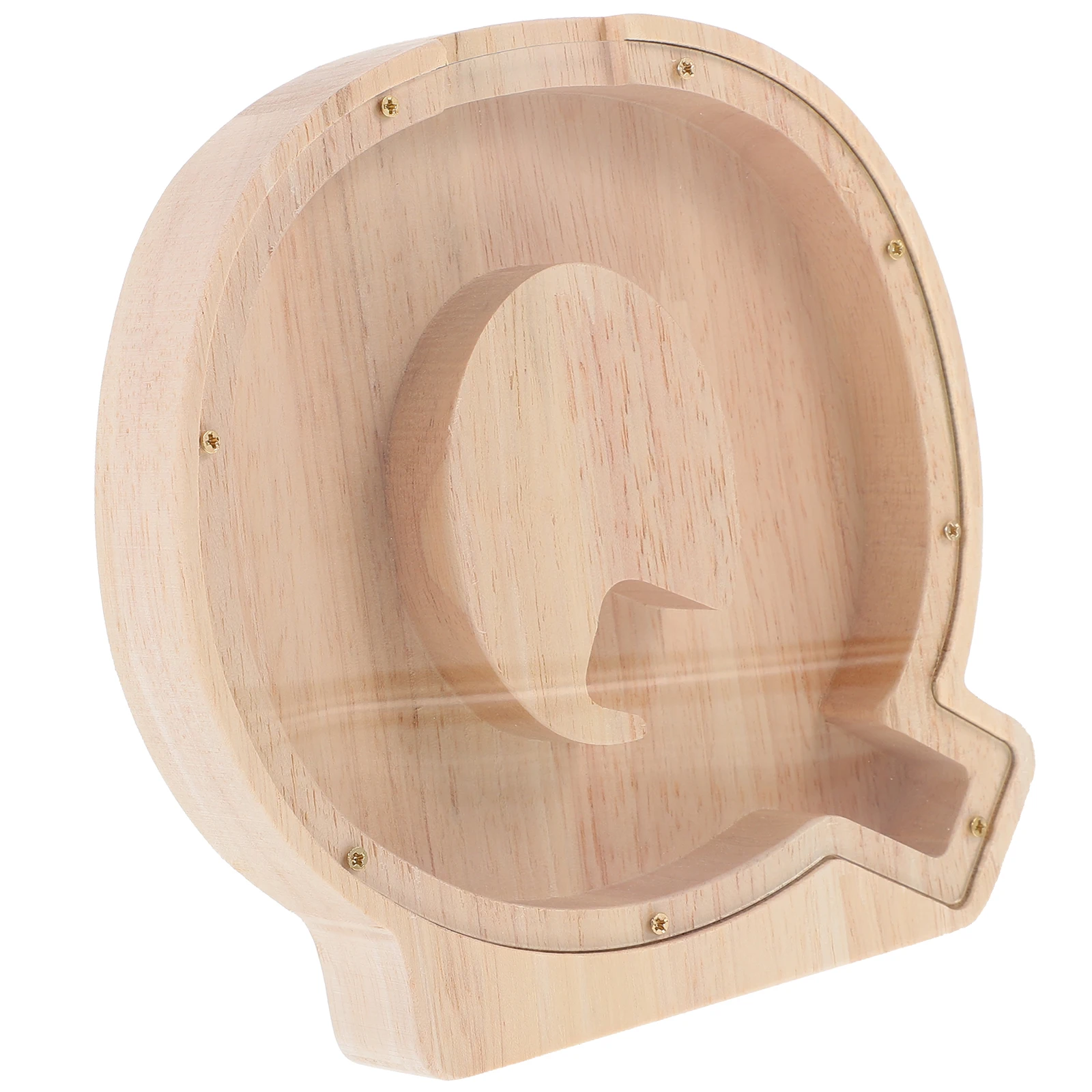 

Wooden Piggy Bank Alphabet Letter Q Visible Coin Storage Box Kids Money Saving Pot Easy Assembly Savings Tracker Decor