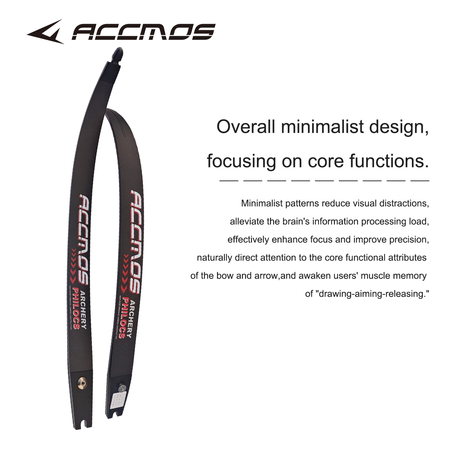 Moldura integrada de Meilie recurvo de hoja de carbono ACC, pieza de arco recurvo, pieza de arco de fibra de carbono, proceso CNC de interfaz General ILF