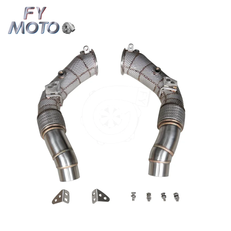 Exhaust Downpipe for BMW F10 M5 2012+ F13 M6 2012+ S63 engine with heat shield