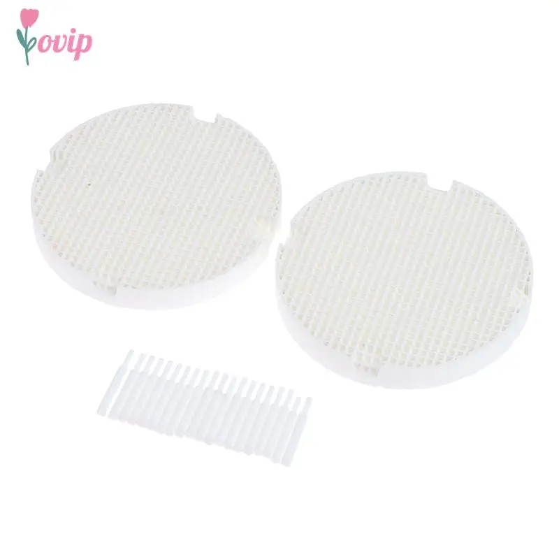 2Pcs Dental Lab Honeycomb Firing Trays with 20Pcs Zirconia Pins Pan Rack Circle