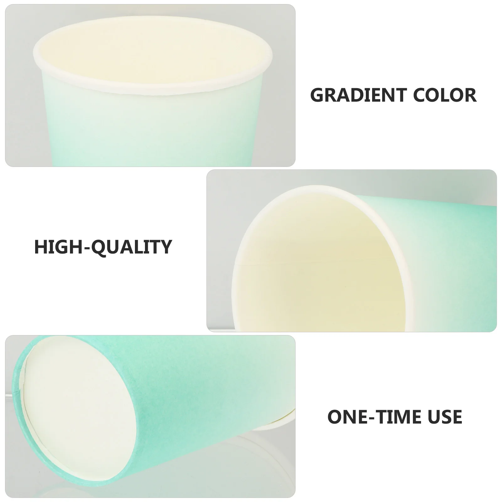 

48Pcs Disposable Paper Cups Gradient Color Premium Leakproof Party Beverage Cups for Picnic Travel Table Settings
