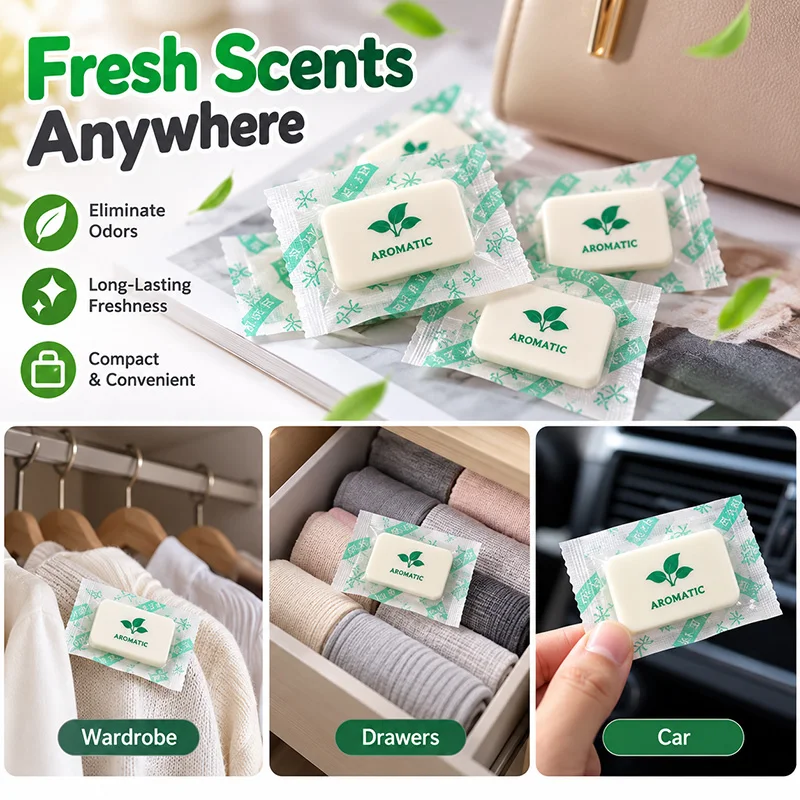Wardrobe Odor-Eliminating Sachet Fragrance Bags - Perfect for Wardrobes, Closets, and Drawers. Lemon & Jasmine Scent 150Pcs