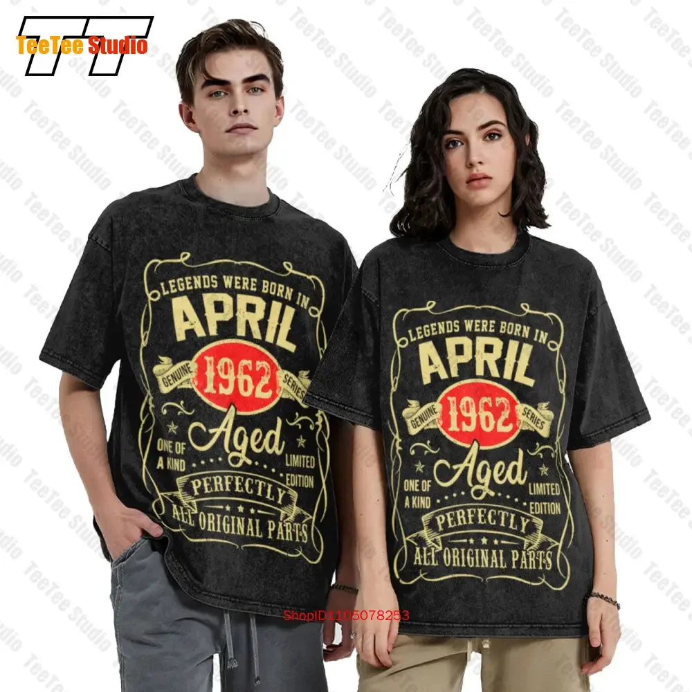 Legends Were Born In April 1962 59Th Birthday Short Sleeve Tee Oversized T-Shirt 3QNC