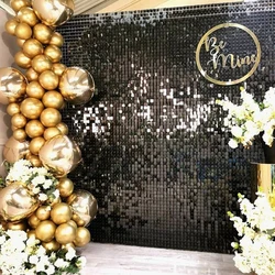 4 Pack Party Glitter Foil Curtain Backdrop Decorations Silver Rose Gold Party Curtain for Birthday Wedding Party Background