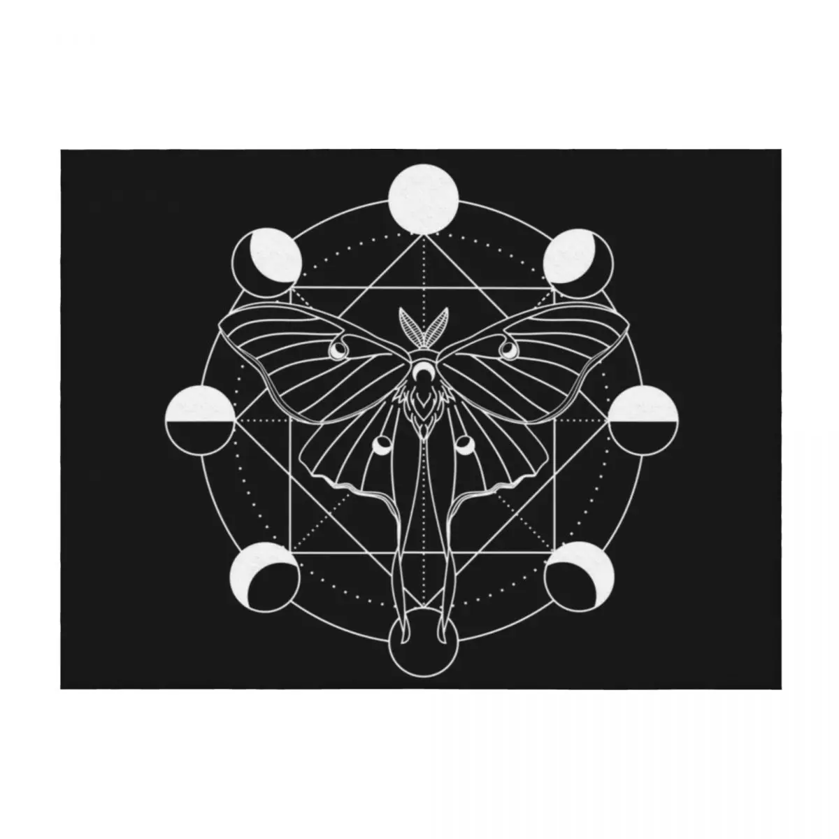 

Luna Moth Moon Phase Throw Blanket Decorative Sofas Nap Designers Summer Beddings Blankets