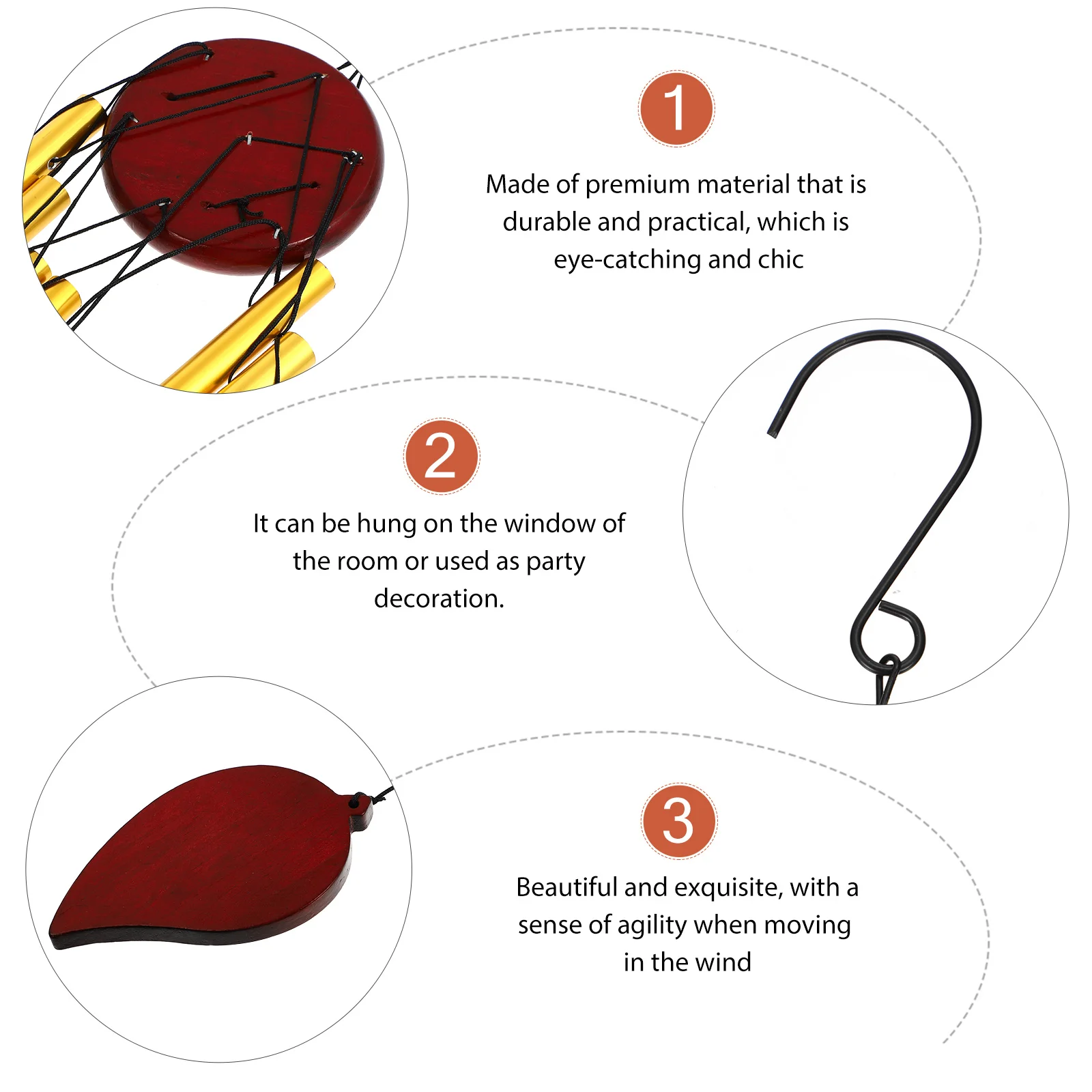 

1pc Wooden Metal Windbell Creative Hanging Ornament For Home Garden Decor Outdoor Wind Chime Yard Patio Wall Decoration