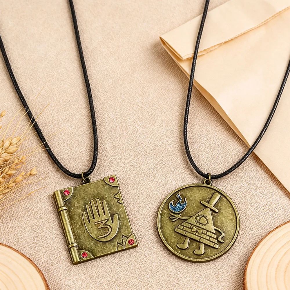 Gravity Falls Necklace The Town Choker Brown Necklaces Cute Pig and Book Styling Cartoon Character Pendant Necklace