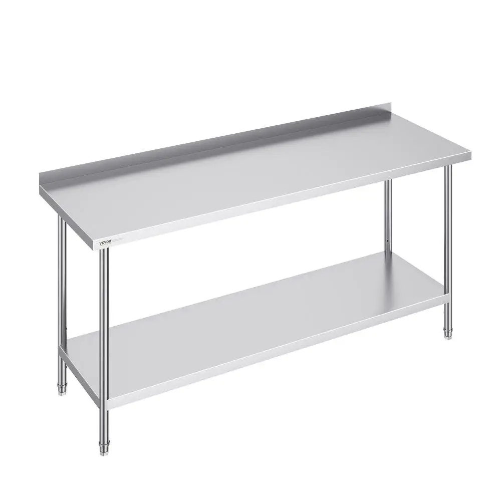 

Heavy Duty Adjustable Height 24x72x36 Stainless Steel Commercial Prep Worktable for restaurant and Home Kitchen