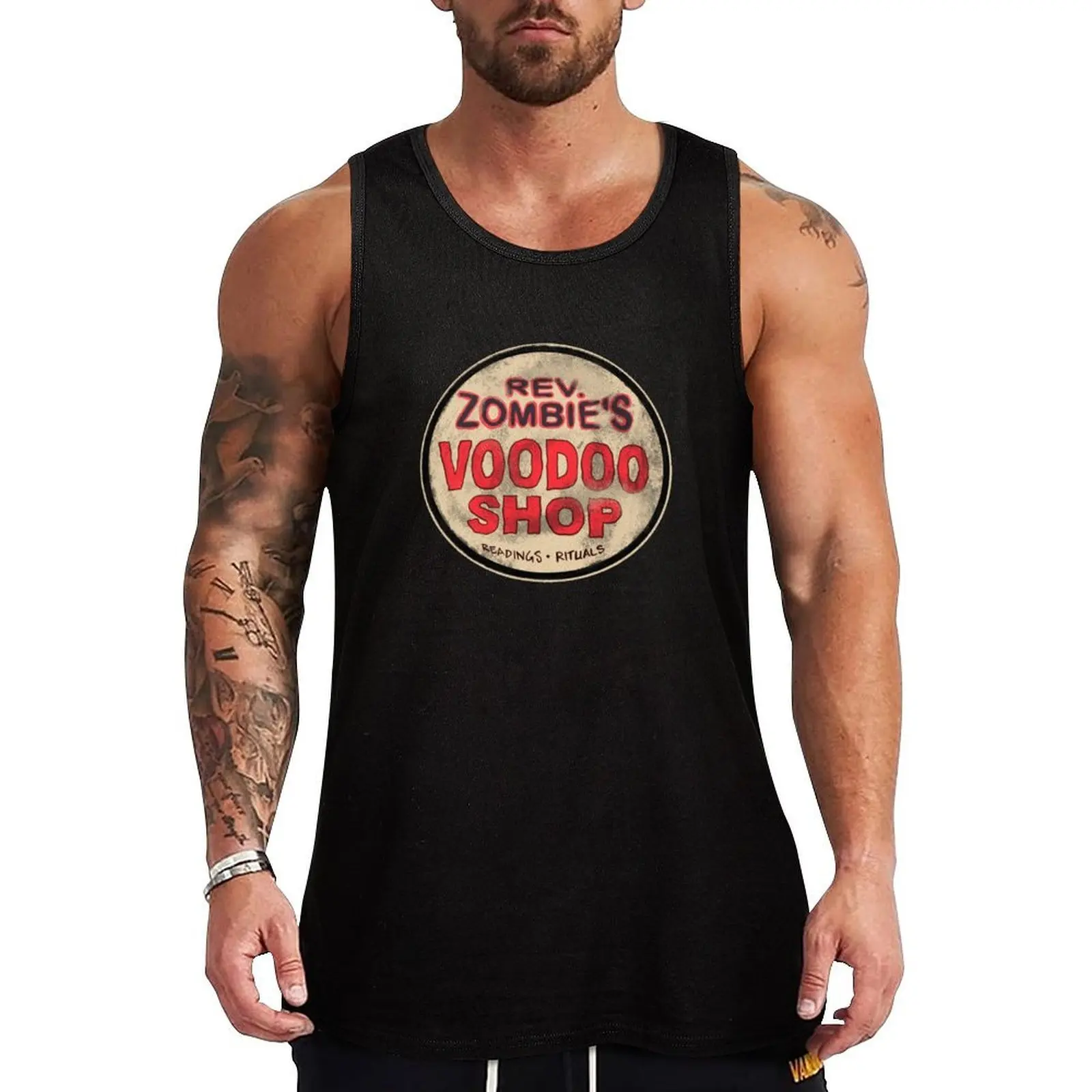

Rev Zombie’s Voodoo Shop Tank Top men clothings Male vest sleeveless shirt man gym men gym