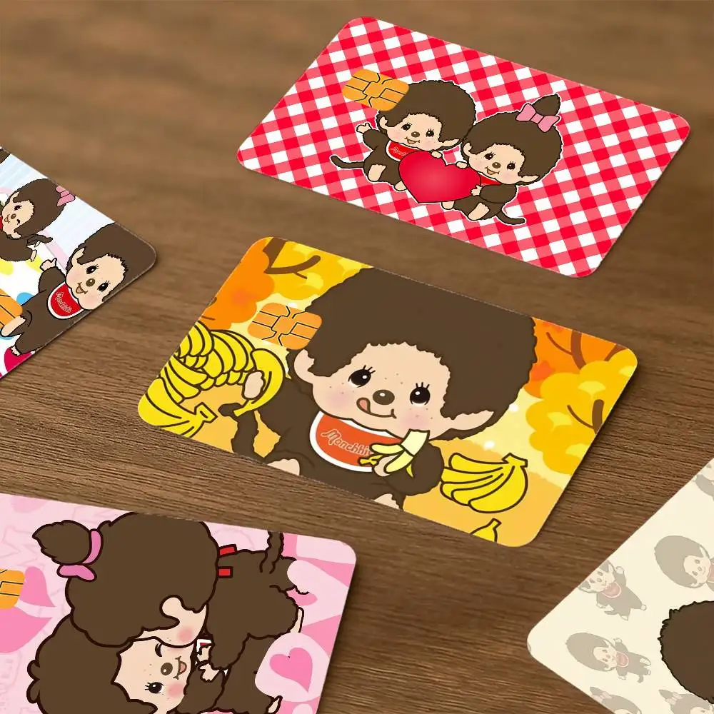 M-M-Monchhichis Cute Waterproof Skin Protector Stickers for Bank Cards Credit Cards Debit Cards Public Transport Cards