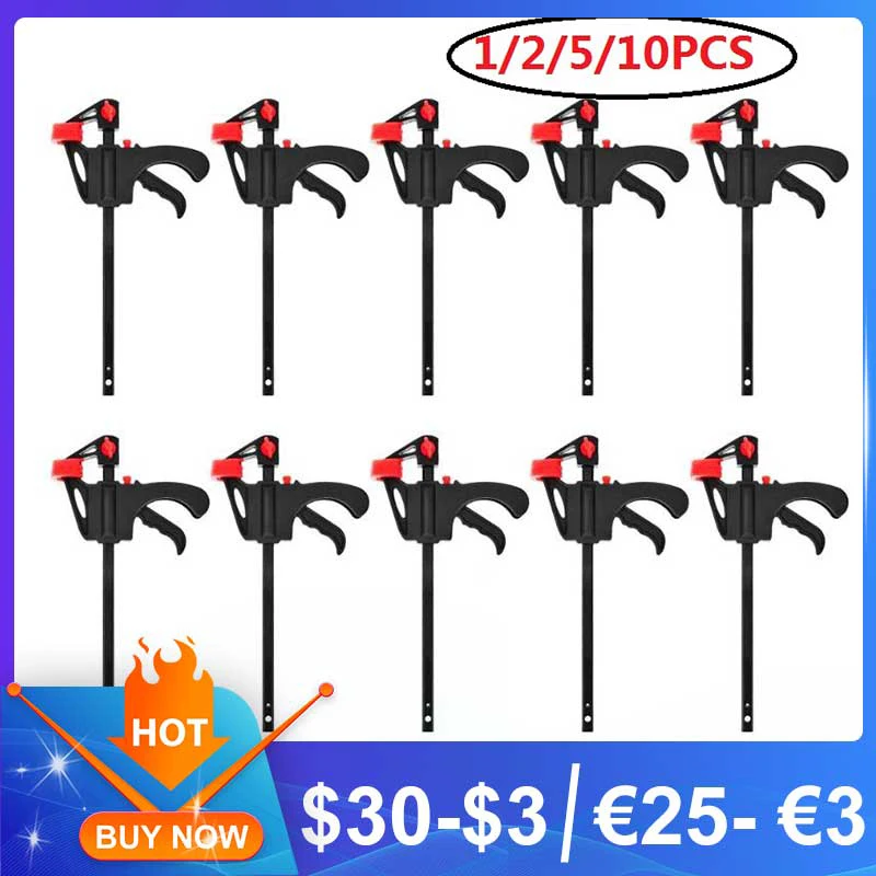 Pince à barre F de 4 pouces pour menuiserie, 1/2/5/10 pièces, pince à poignée dure, cliquet rapide, outil de bricolage, étau à main