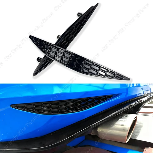 Imagen 2 del producto Par de cubiertas reflectoras traseras de panal para VW Golf 7 MK7 GTI GTD Pre-Facelift 2013-2016 Kit de carrocería embellecedora divisora de barra de parachoques Hatchback