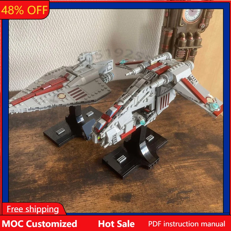 

414 PCS Star Battle Republic Gunship Midi-Scale MOC Customize Modular Building Block Educational Simple DIY Holiday Toy Gifts