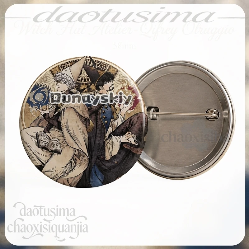 KS*03Qifrey Olruggio Cartoon Badge Kawaii Anime  Button Pins Handmade Round Jewelry Brooch Birthday Gifts Anime Witch Atelier