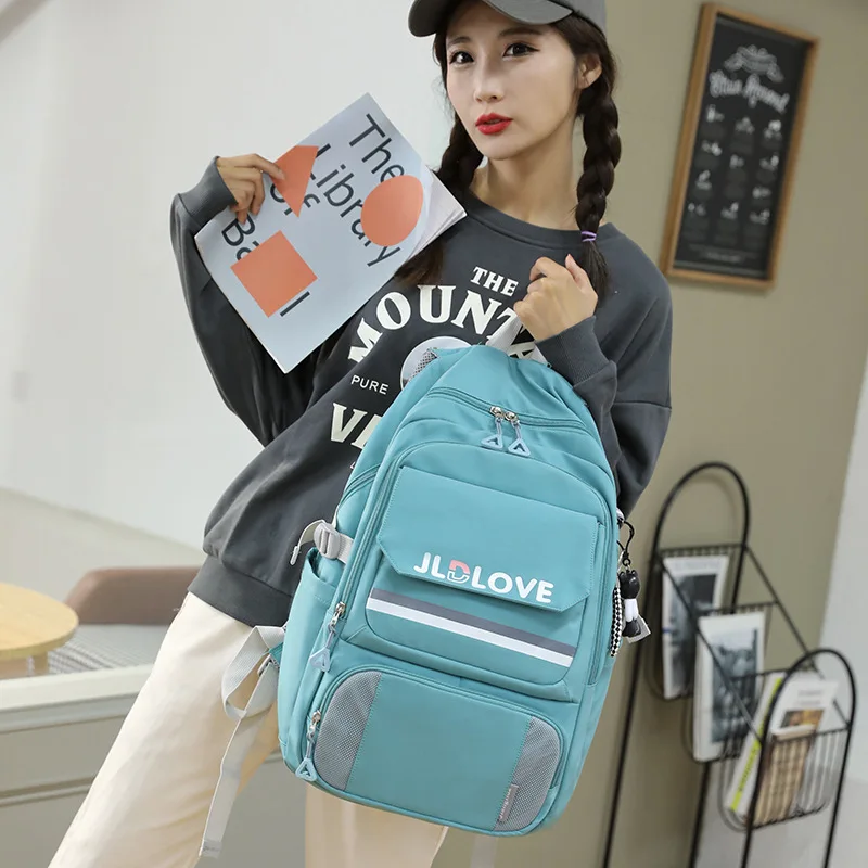 Casual Backpacks for Women School Students Girls Book Bag Simple Laptop Computer Backpack Lady Multipocket Travel Bags Packsack