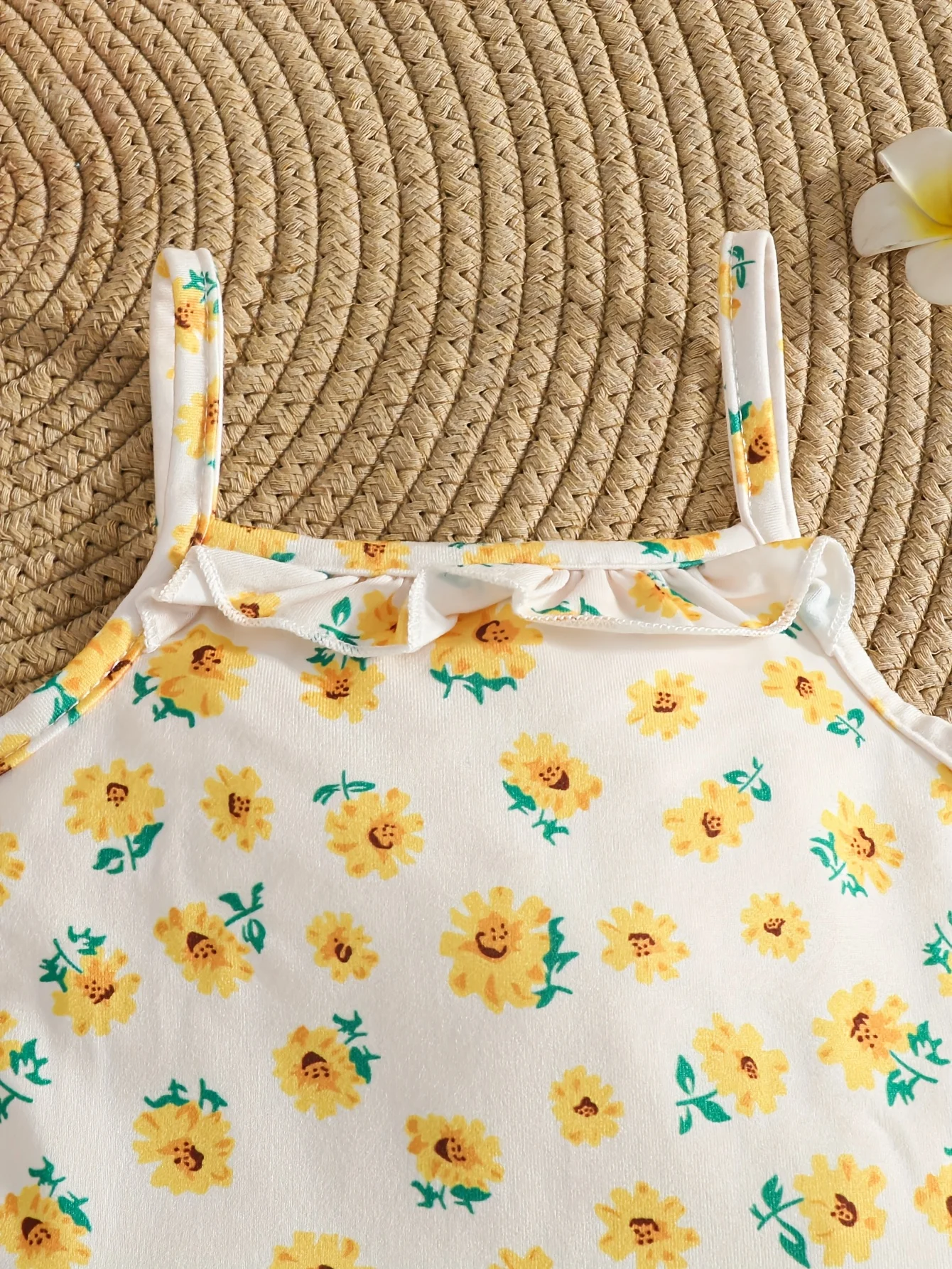 Baby Girls Cute Camisole 3PCS Set All Season Strawberry Cherry Chrysanthemum Print Comfortable Toddler Sling Outfit view 5