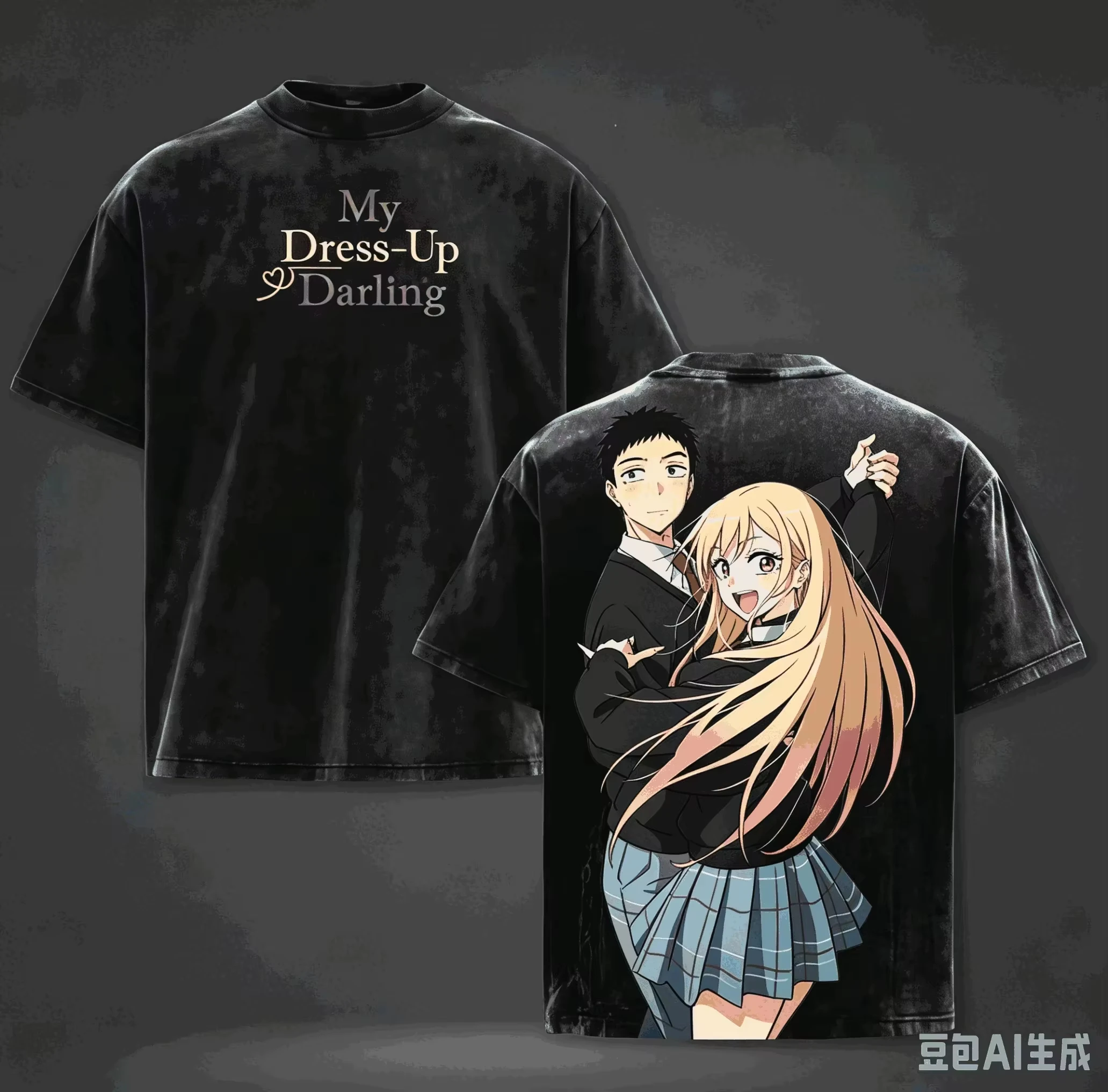 Hot Anime My Dress-Up Darling Kitagawa Marin T Shirt Men Women Manga Art Print T Shirt Y2K O-Neck Loose Casual Daily T-shirt