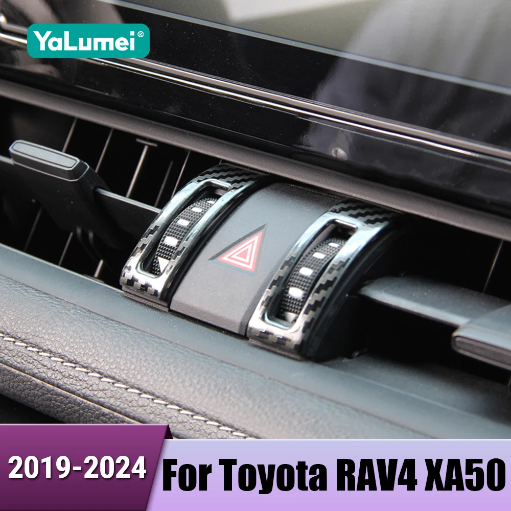 Carbon Auto Zentrale Steuerung Klimaanlage Outlet Dekoration Abdeckung Für Toyota RAV4 XA50 2019 2020 2021 2022 2023 2024 Hybrid