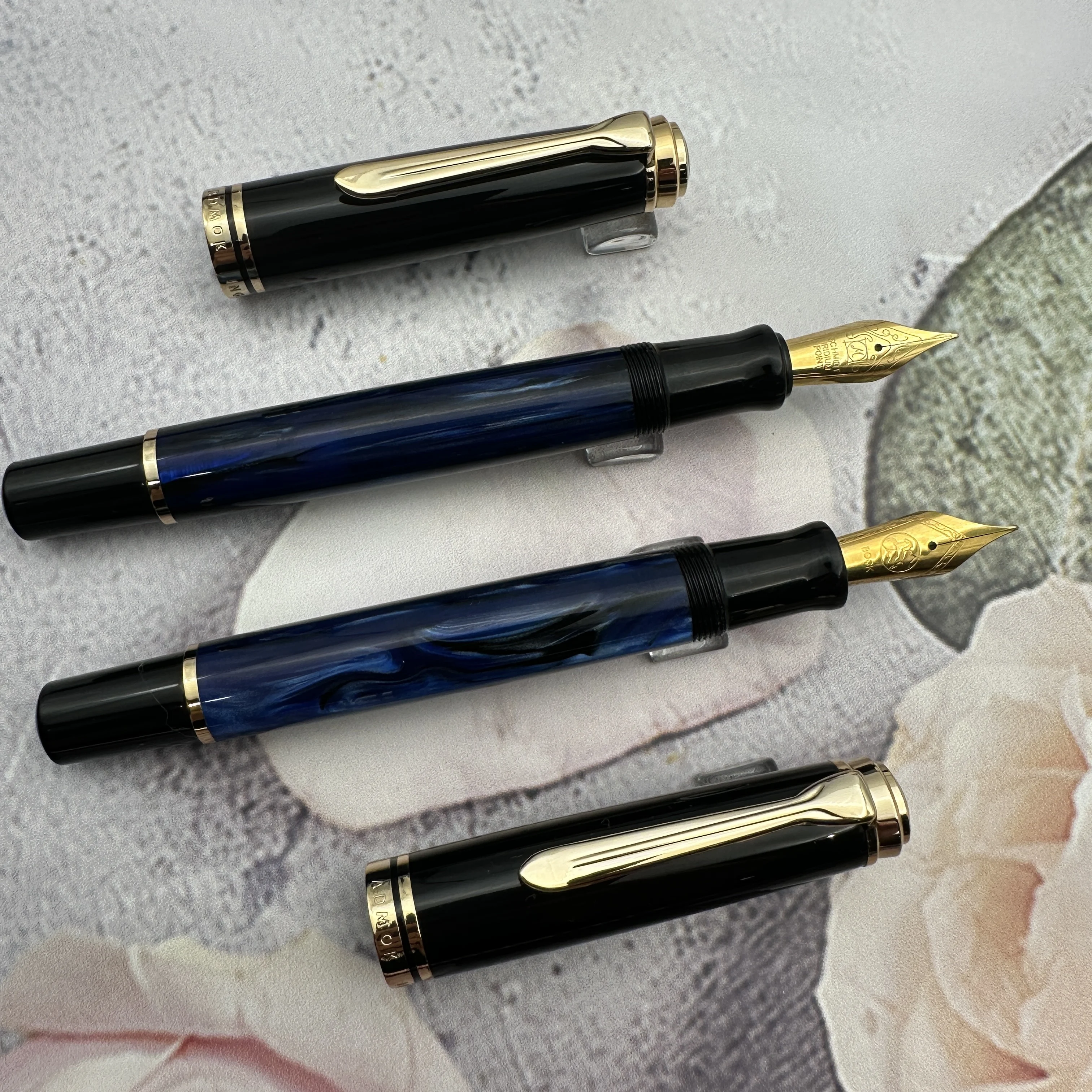 

ADMOK M800 Звездное небо, черная акриловая перьевая ручка с поршнем No 6 BOCK/Шмидта, мягкий гладкий наконечник, чернильная ручка для студентов, подарочная ручка