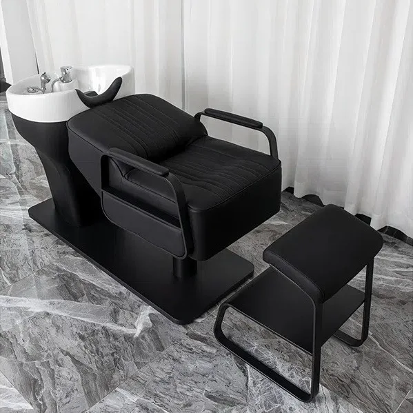 Hairdresser Shampoo Bed Hair Salon Special Ceramic Basin Flushing Bed Semi-reclining Hairdresser Stainless Steel Thai