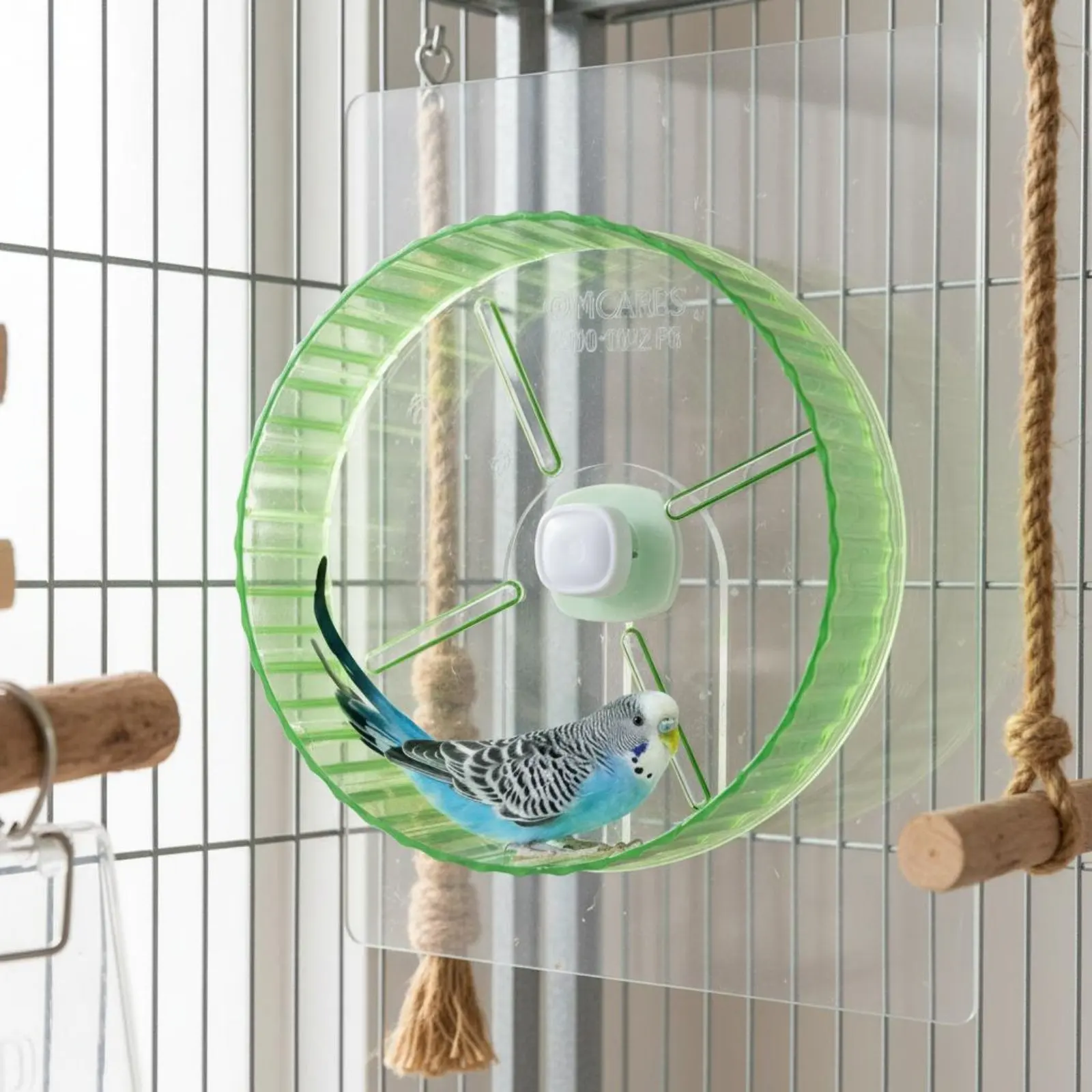 Rueda giratoria para aves y periquitos Juguete de ejercicio silencioso - imagen 5