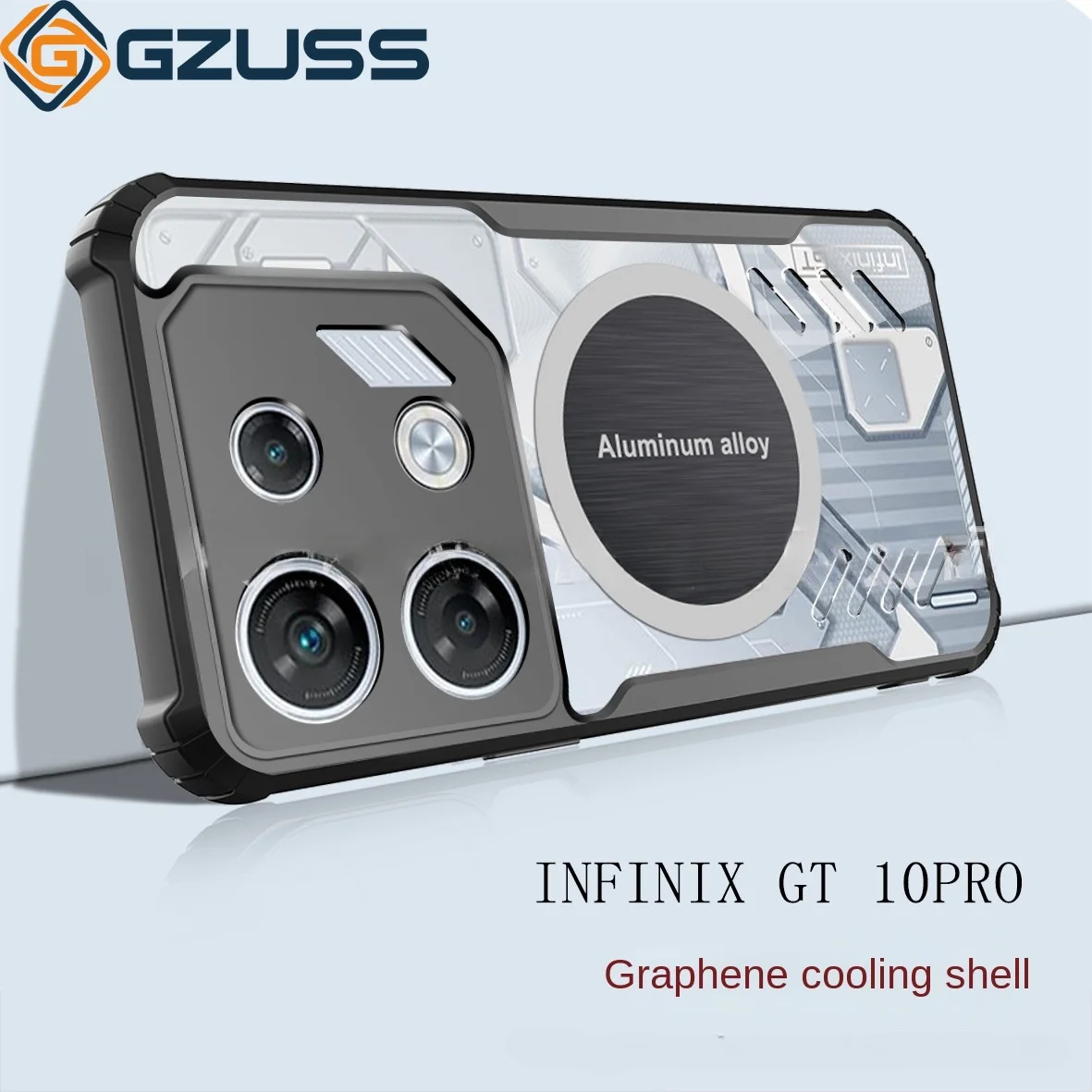 Case for Infinix GT 10 Pro Graphene Heat Dissipation Protective PC Anti Drop Esports Casing Magnetic Cooler