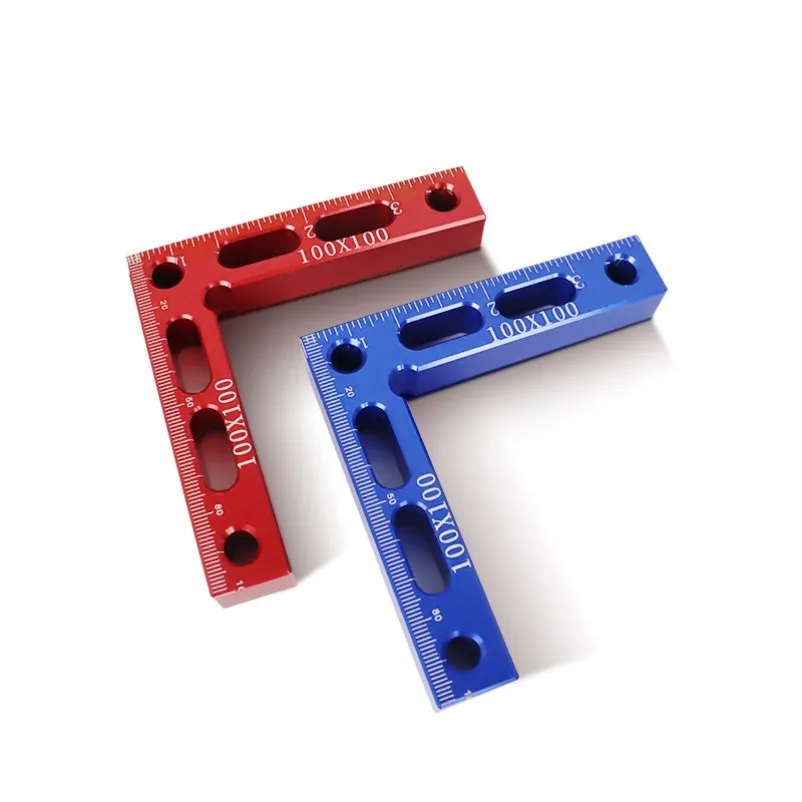 Aluminum Alloy 90 Degree Right Angle Ruler Fixing Clamp Set Woodworking Fence Installation Positioning Measuring Tool