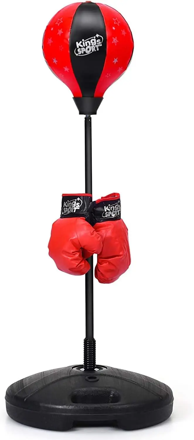 

Boxing Ball Set - Punching Bag With Adjustable Height Standing Base, Boxing Punch Exercise Bag With Gloves And Hand Pump, Kids