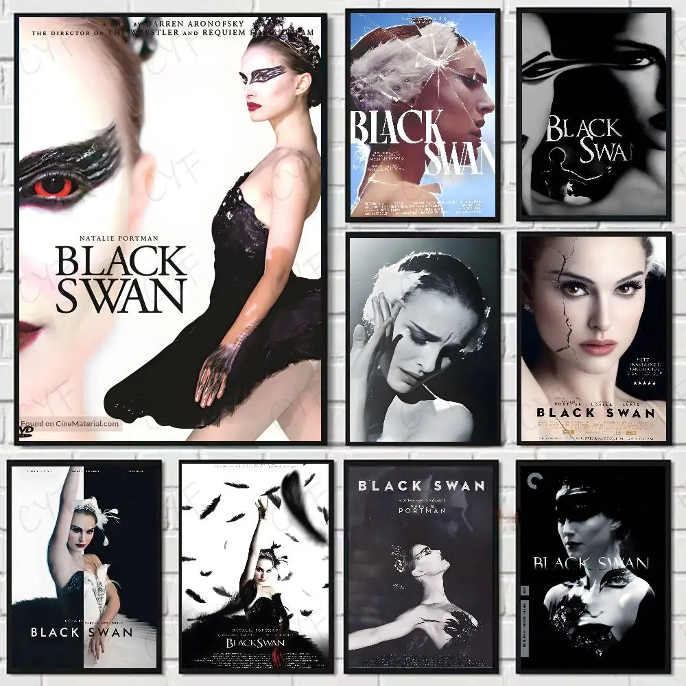 Movie B-Black Swan Poster HD Art Sticky Wall Waterproof Home Living Room Bedroom Aesthetic Decoration