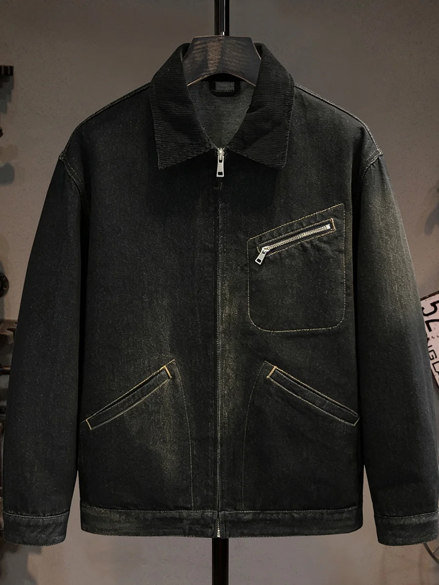 

Premium Bla Lyocell Denim Jaet Men's Loose Casual ort Sle Cotton Polyester Blend Anti-Wrinkle American Sle Jaet