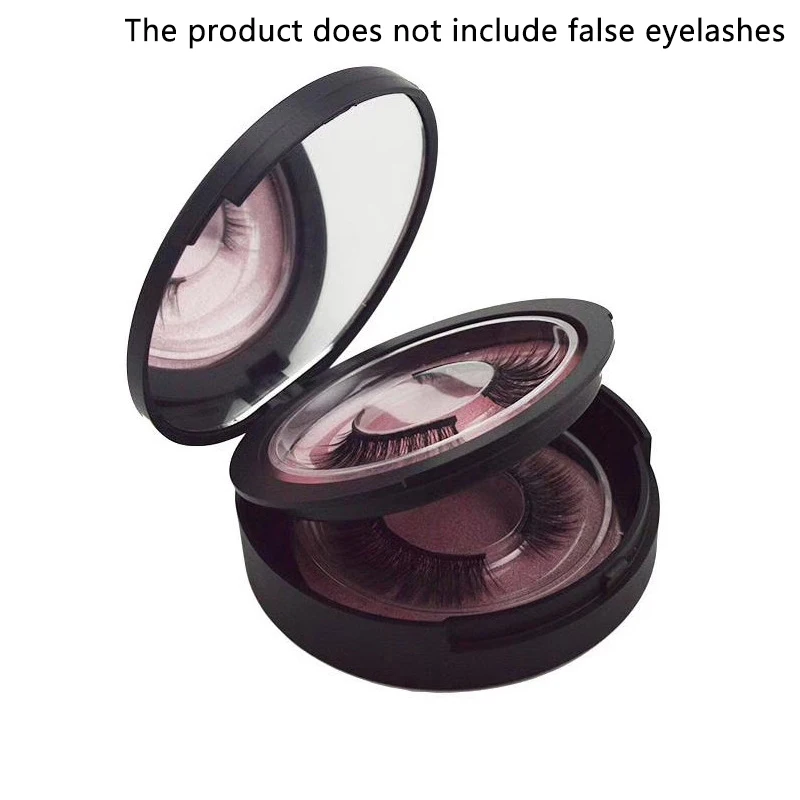 Eyelash Storage Case Organizers Eyelash Storage Box 2 Layers Circle Eyelash Box With Mirror Empty Travel