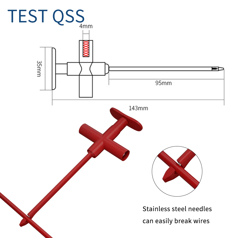 QSS 8pcs Set di puntali per multimetro elettrico con Clip a coccodrillo sonda per foratura Clip per gancio di prova per Piercing QT0089