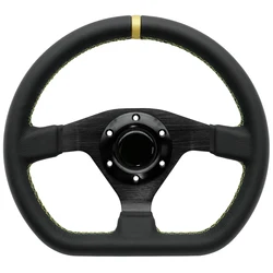 11.8inch/300mm D Style High Quality Genuine Leather Racing Sport Steering Wheel for MOMO NRG HKB hub